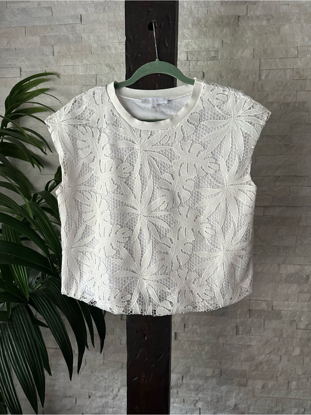 Corey Lynn Calter “Tina” Lace Crop Blouse Size M